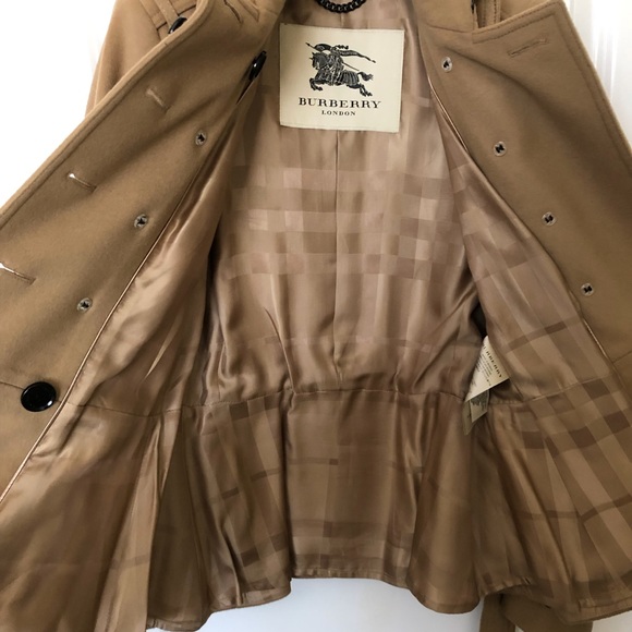 Burberry London Wool Cashmere Belted Short Trench Coat Jacket - Picture 9 of 16